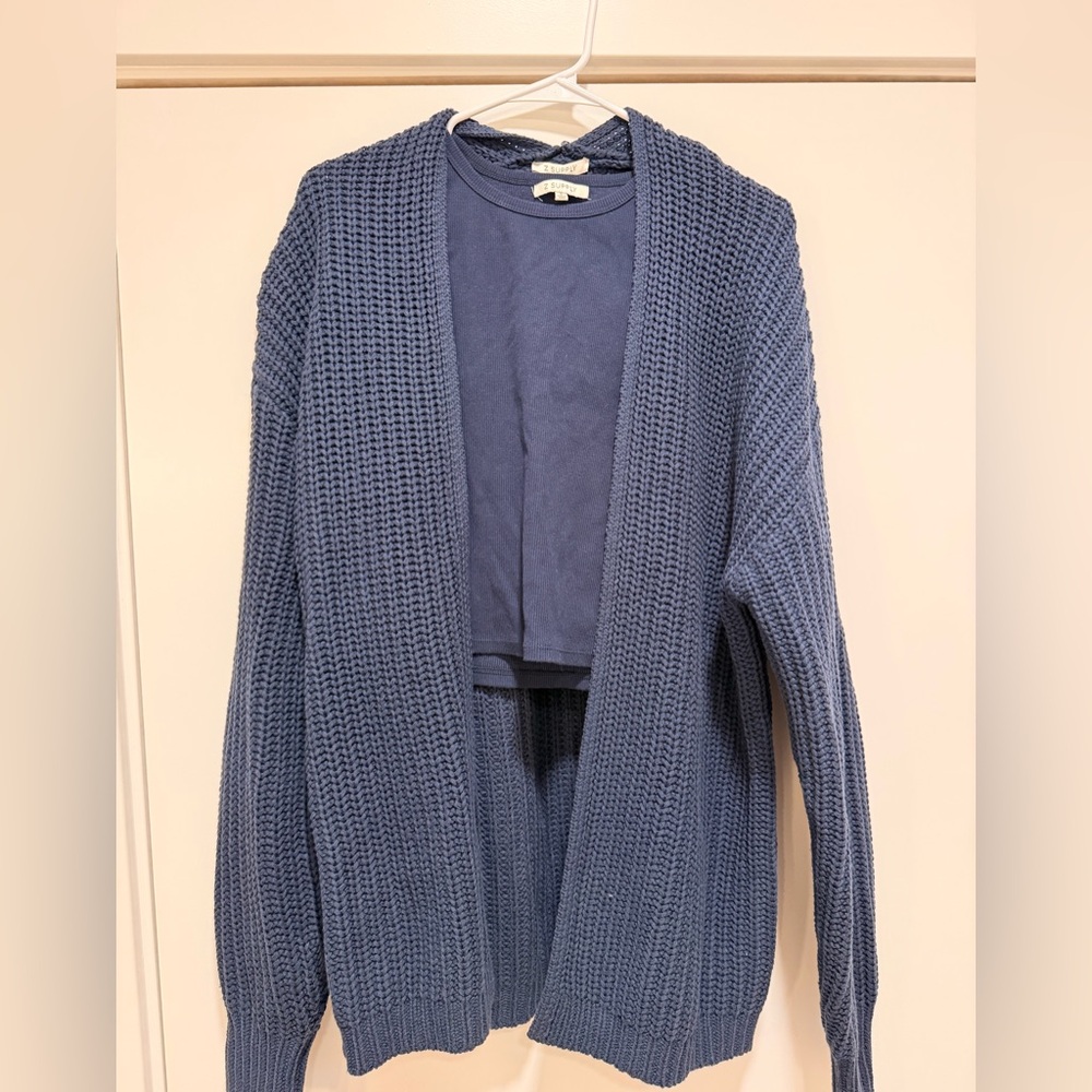 Z Supply Navy Blue Cardigan and Tank Set